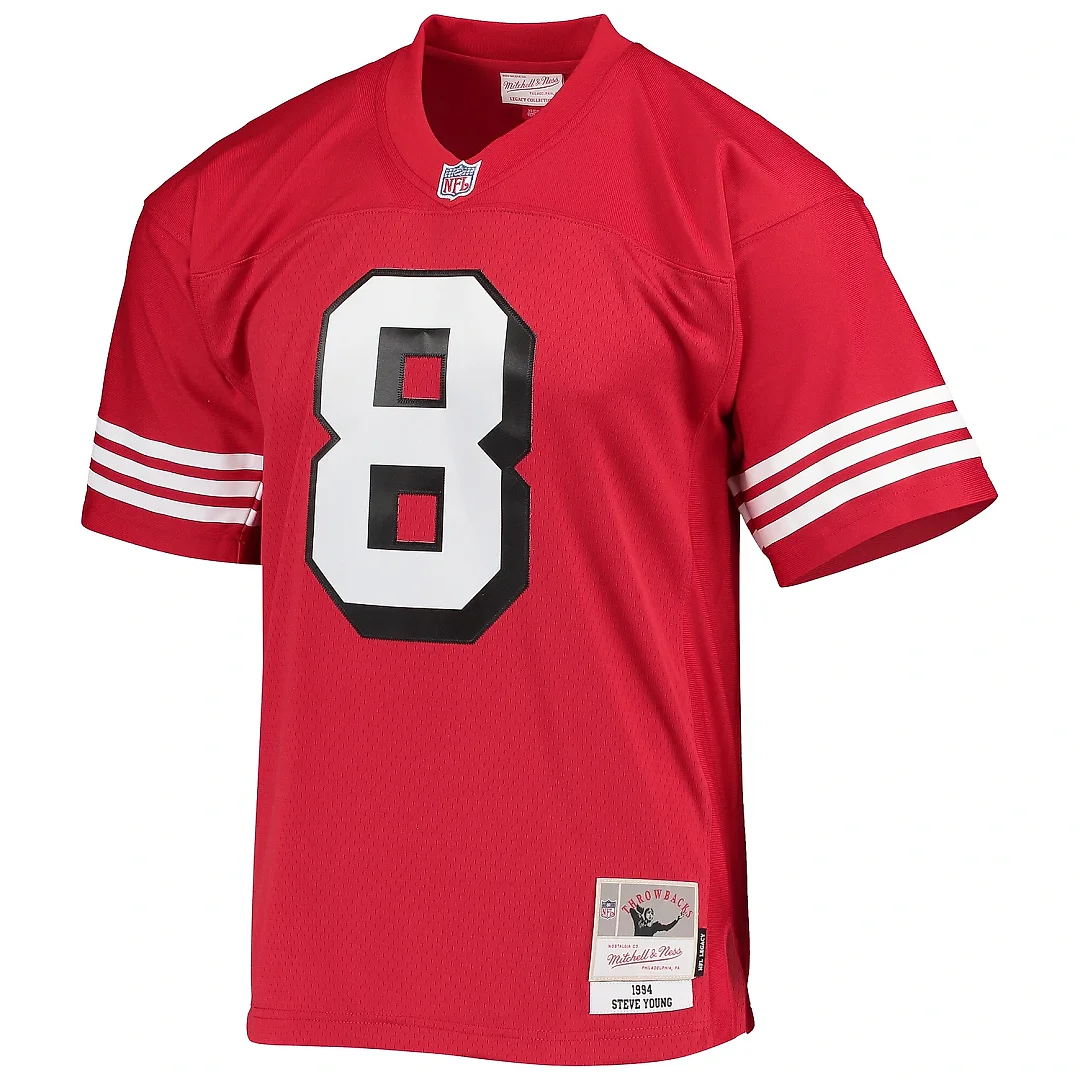 Zennovawear Men's San Francisco 49ers Steve Young Mitchell & Ness Scarlet Legacy Jersey