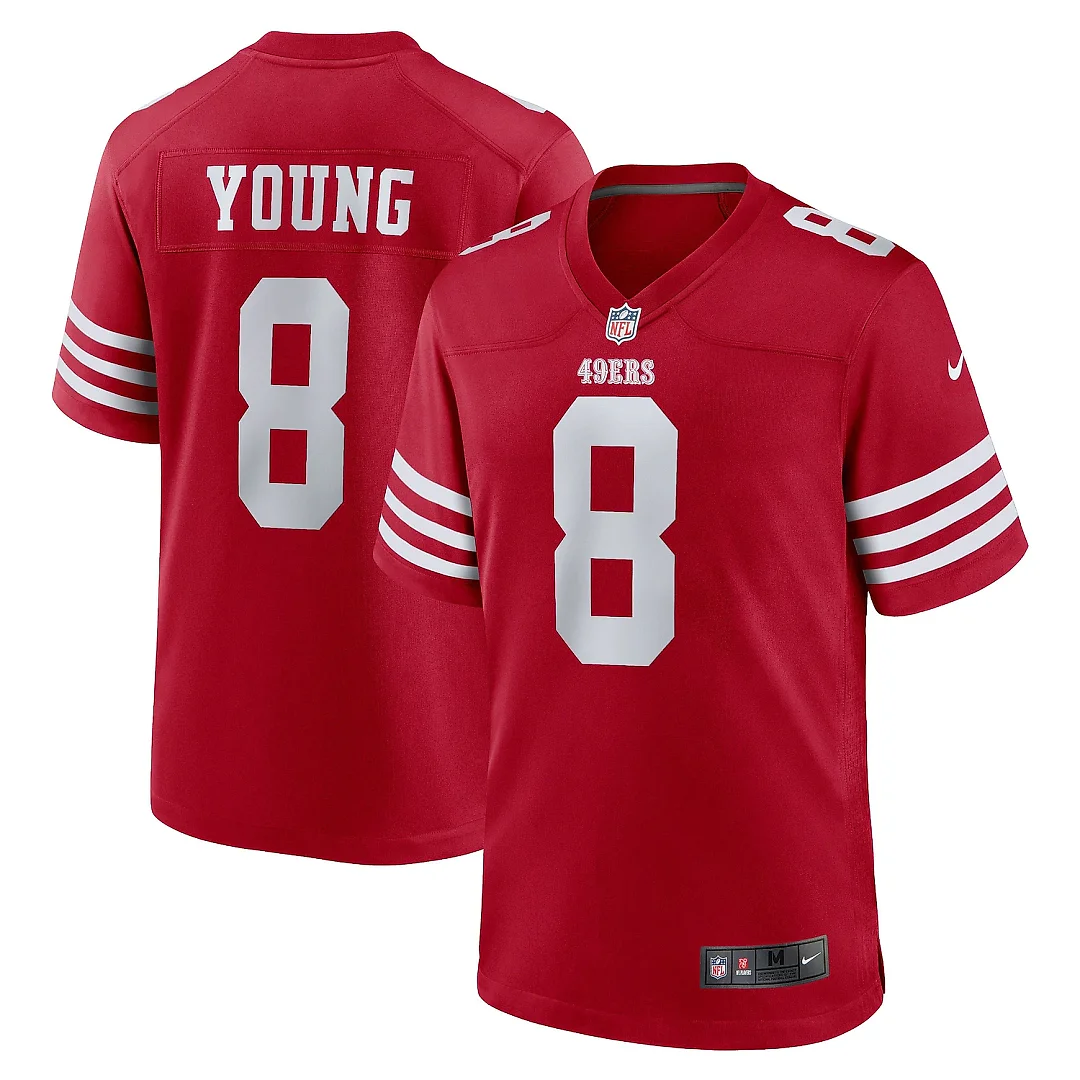 Zennovawear Men's San Francisco 49ers Steve Young Scarlet Retired Game Player Jersey