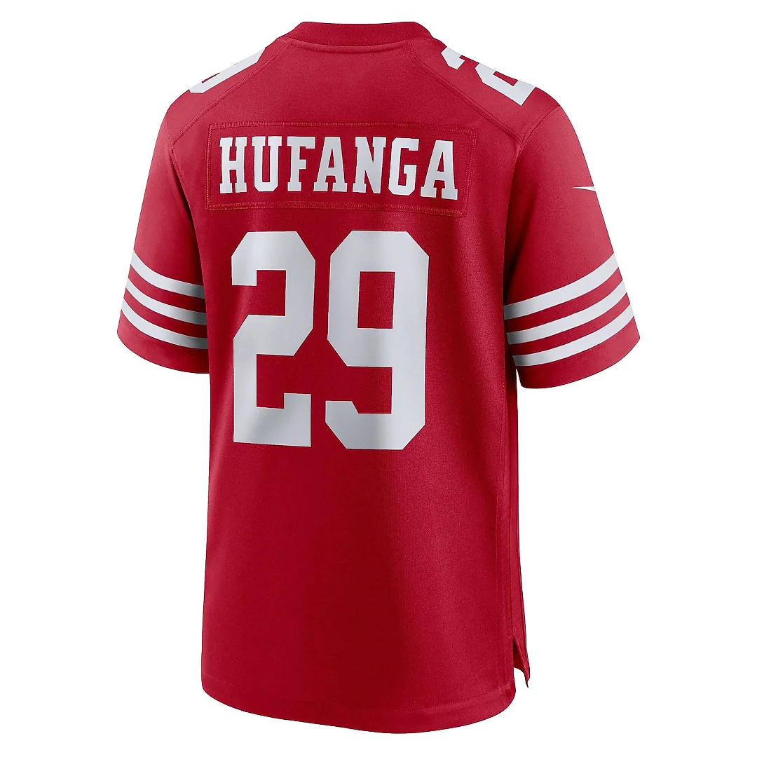 Zennovawear Men's San Francisco 49ers Talanoa Hufanga Scarlet Game Player Jersey