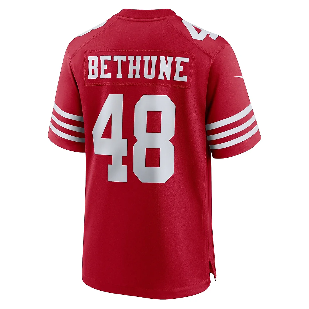 Zennovawear Men's San Francisco 49ers Tatum Bethune Scarlet Game Jersey