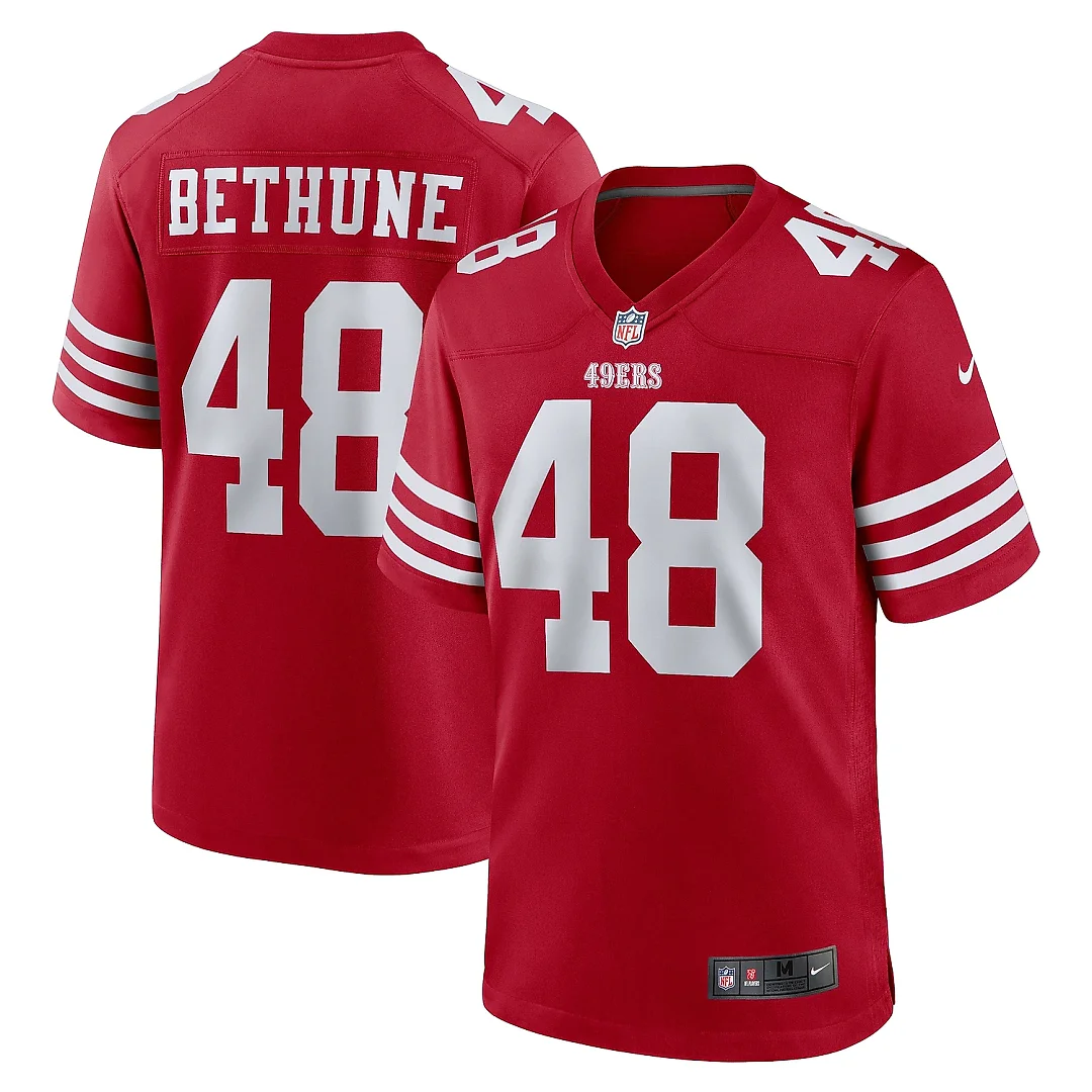 Zennovawear Men's San Francisco 49ers Tatum Bethune Scarlet Game Jersey