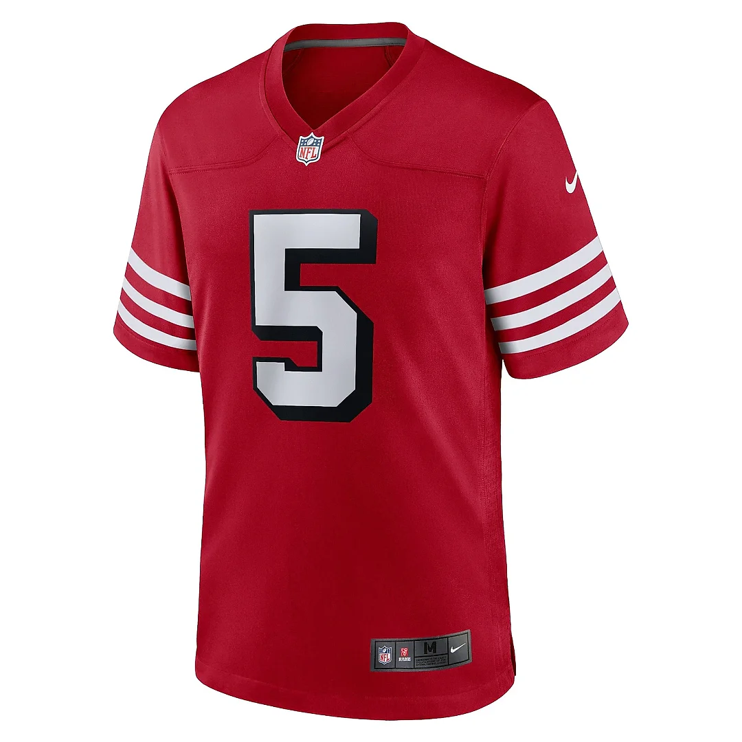 Zennovawear Men's San Francisco 49ers Trey Lance Scarlet Alternate Game Jersey
