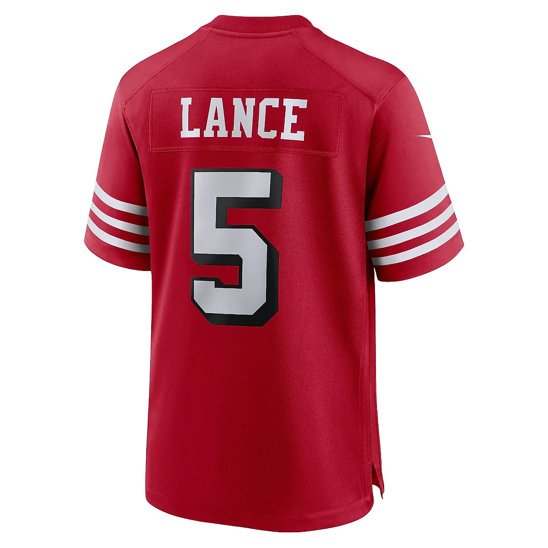 Zennovawear Men's San Francisco 49ers Trey Lance Scarlet Alternate Game Jersey