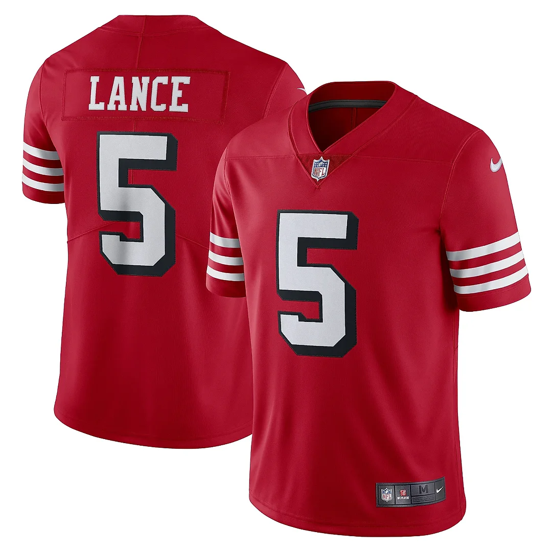 Zennovawear Men's San Francisco 49ers Trey Lance Scarlet Alternate Vapor Limited Jersey