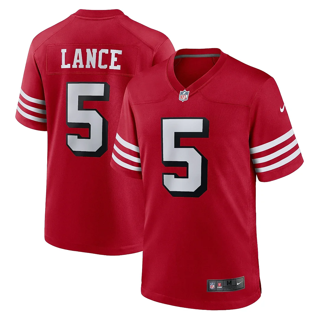 Zennovawear Men's San Francisco 49ers Trey Lance Scarlet Alternate Game Jersey