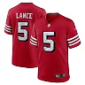 Zennovawear Men's San Francisco 49ers Trey Lance Scarlet Alternate Game Jersey
