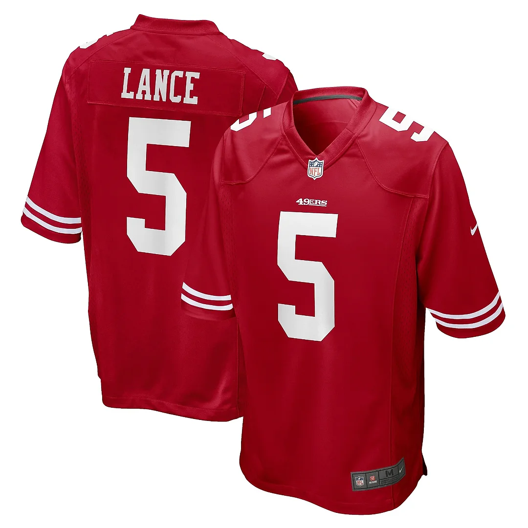 Zennovawear Men's San Francisco 49ers Trey Lance Scarlet Game Jersey