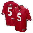 Zennovawear Men's San Francisco 49ers Trey Lance Scarlet Game Jersey