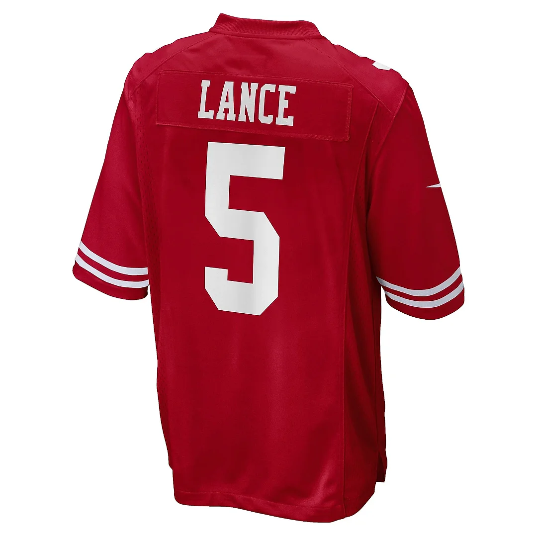 Zennovawear Men's San Francisco 49ers Trey Lance Scarlet Game Jersey