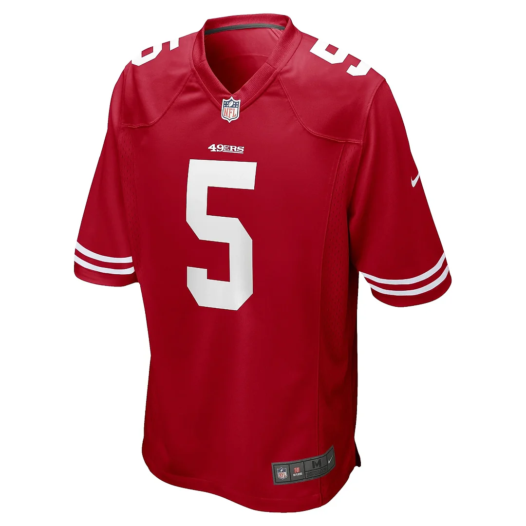 Zennovawear Men's San Francisco 49ers Trey Lance Scarlet Game Jersey
