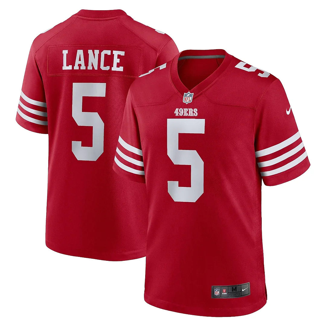 Zennovawear Men's San Francisco 49ers Trey Lance Scarlet Game Player Jersey