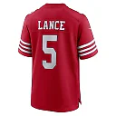 Zennovawear Men's San Francisco 49ers Trey Lance Scarlet Team Game Jersey