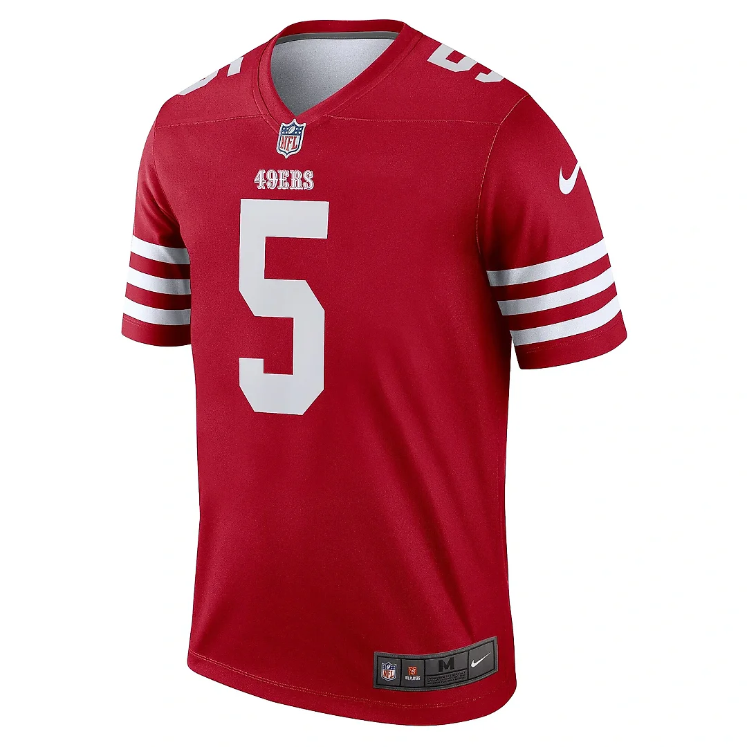 Zennovawear Men's San Francisco 49ers Trey Lance Scarlet Team Legend Player Performance Top