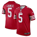 Zennovawear Men's San Francisco 49ers Trey Lance Scarlet Team Legend Player Performance Top