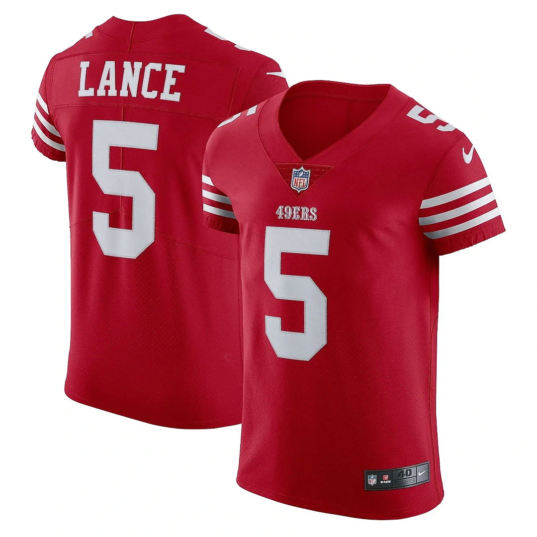 Zennovawear Men's San Francisco 49ers Trey Lance Scarlet Vapor Elite Jersey