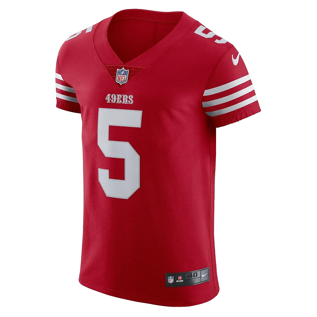 Zennovawear Men's San Francisco 49ers Trey Lance Scarlet Vapor Elite Jersey