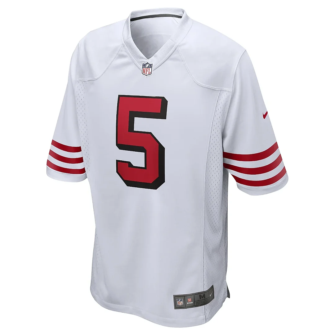 Zennovawear Men's San Francisco 49ers Trey Lance White Alternate Game Jersey
