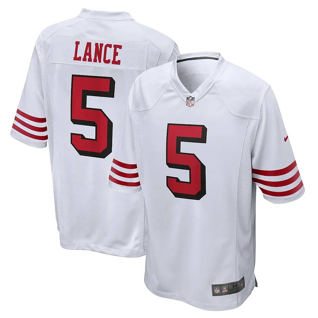 Zennovawear Men's San Francisco 49ers Trey Lance White Alternate Game Jersey