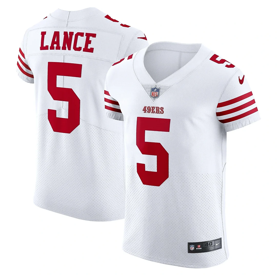 Zennovawear Men's San Francisco 49ers Trey Lance White Vapor Elite Jersey