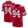 Zennovawear Men's San Francisco 49ers Yetur Gross-Matos Scarlet Team Game Jersey