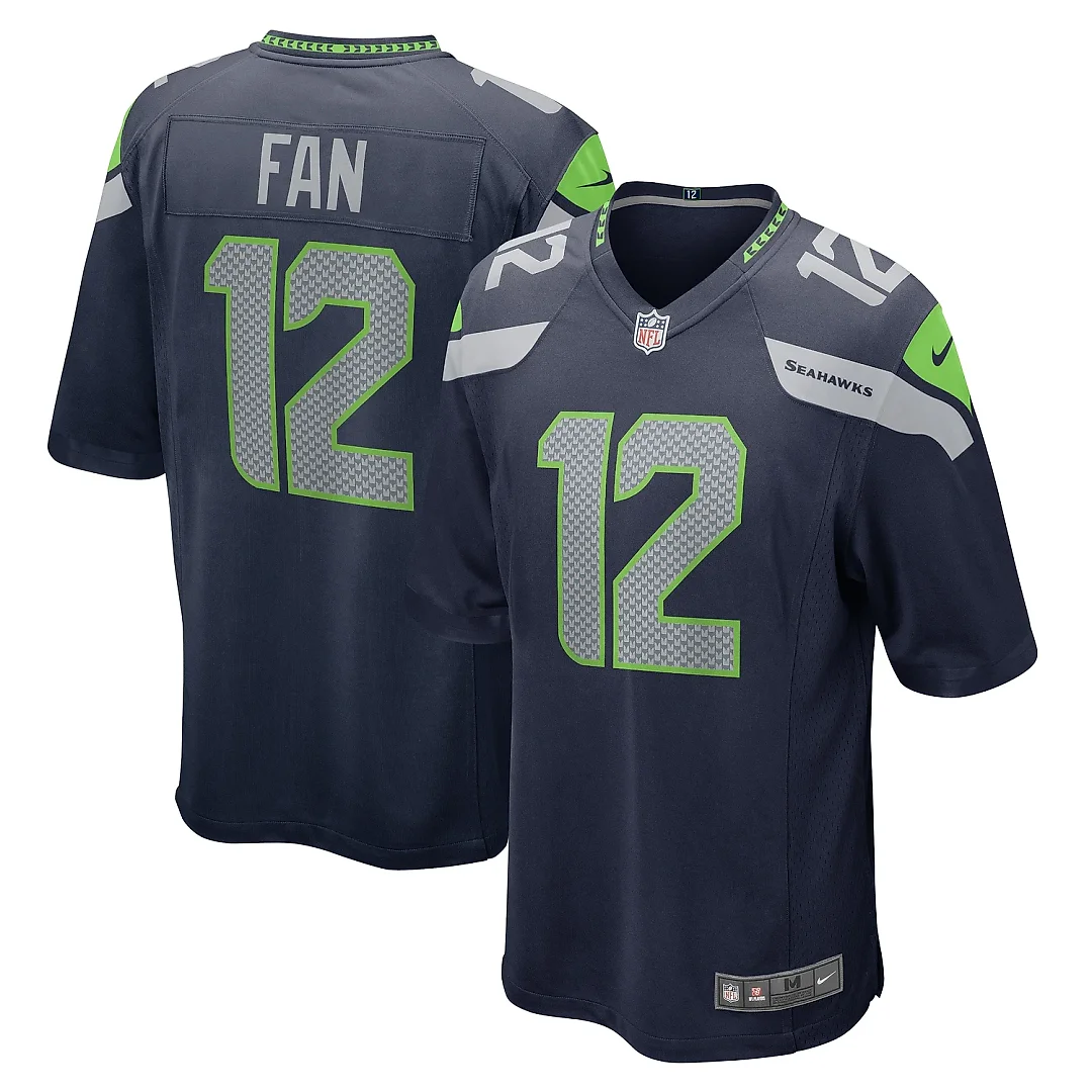 Zennovawear Men's Seattle Seahawks 12s College Navy Game Team Jersey