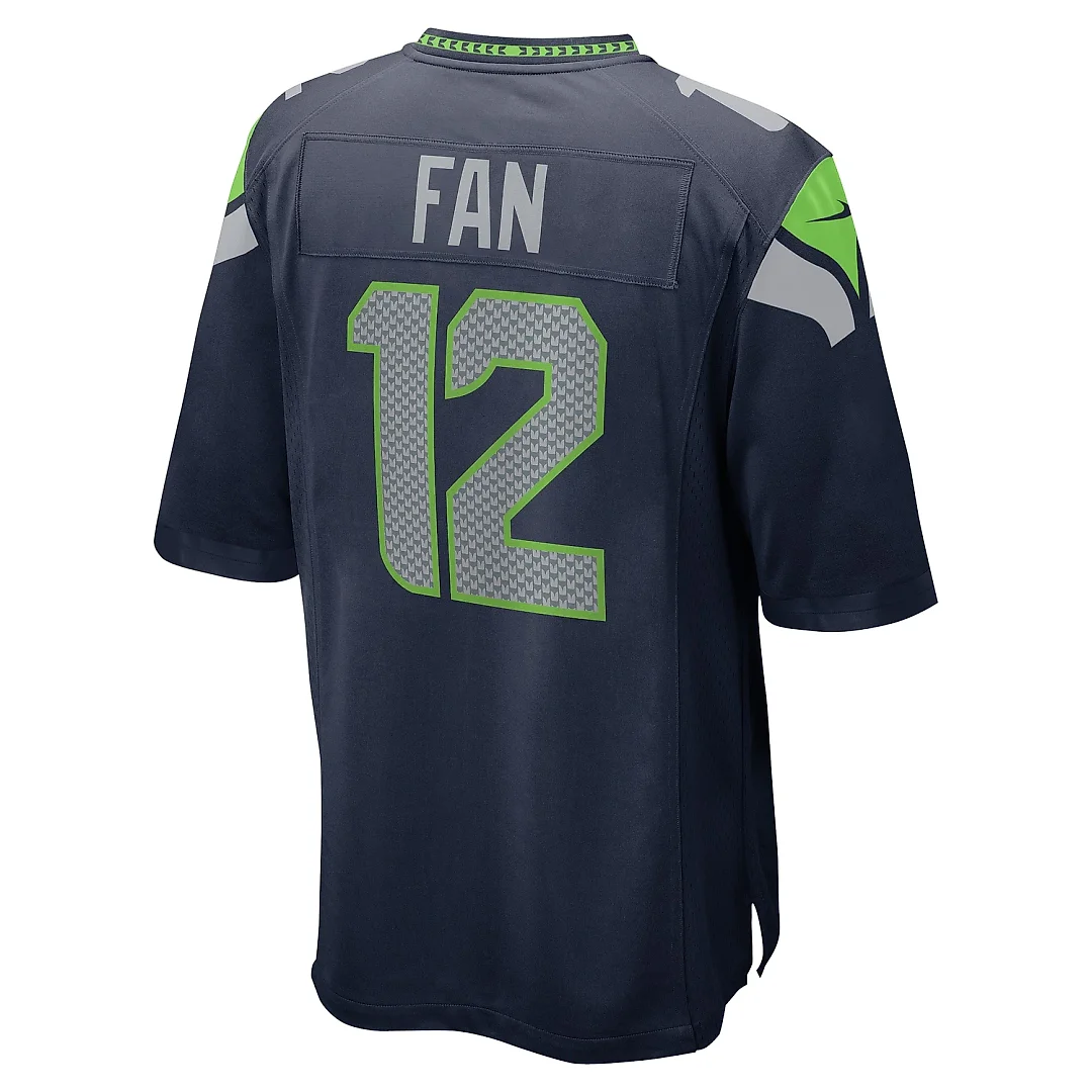 Zennovawear Men's Seattle Seahawks 12s College Navy Game Team Jersey