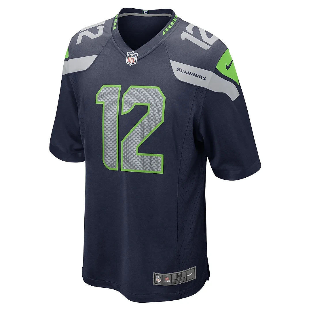 Zennovawear Men's Seattle Seahawks 12s College Navy Game Team Jersey