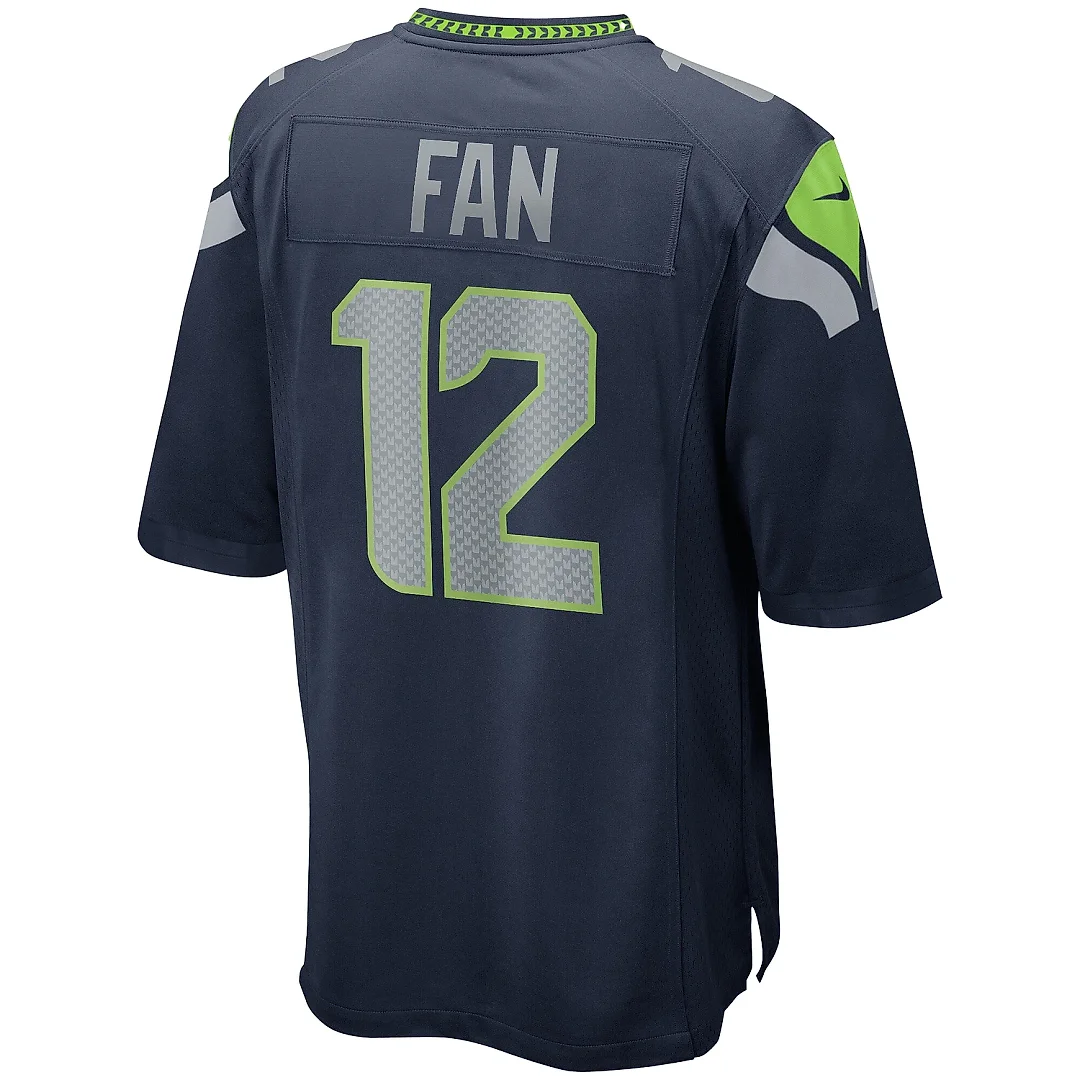 Zennovawear Men's Seattle Seahawks 12s College Navy Team Game Jersey