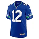 Zennovawear Men's Seattle Seahawks 12s Royal Throwback Player Game Jersey