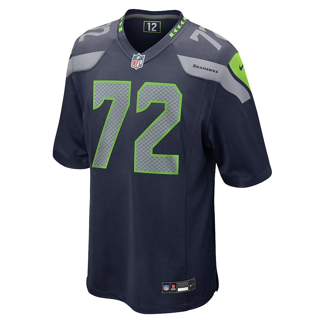 Zennovawear Men's Seattle Seahawks Abraham Lucas College Navy Game Jersey