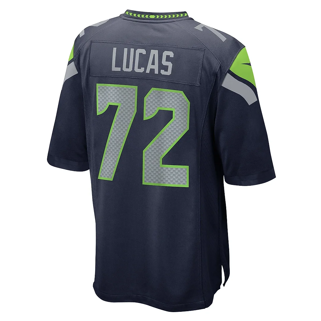 Zennovawear Men's Seattle Seahawks Abraham Lucas College Navy Game Jersey