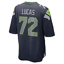 Zennovawear Men's Seattle Seahawks Abraham Lucas College Navy Game Player Jersey