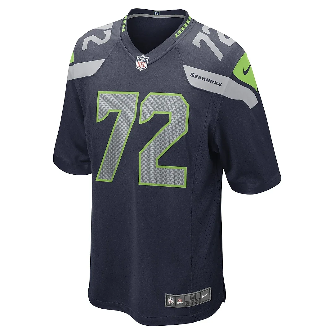 Zennovawear Men's Seattle Seahawks Abraham Lucas College Navy Game Player Jersey