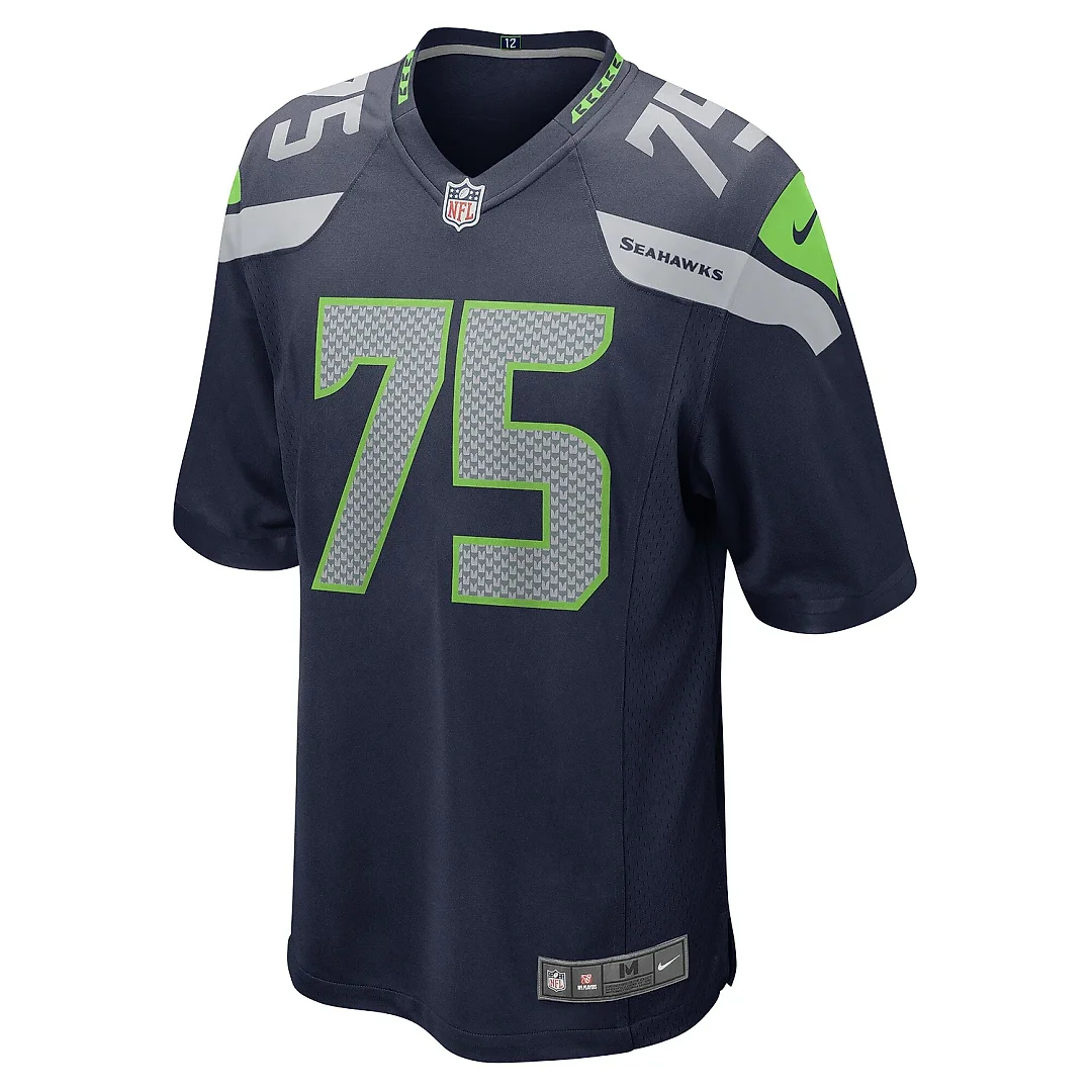 Zennovawear Men's Seattle Seahawks Anthony Bradford College Navy Team Game Jersey