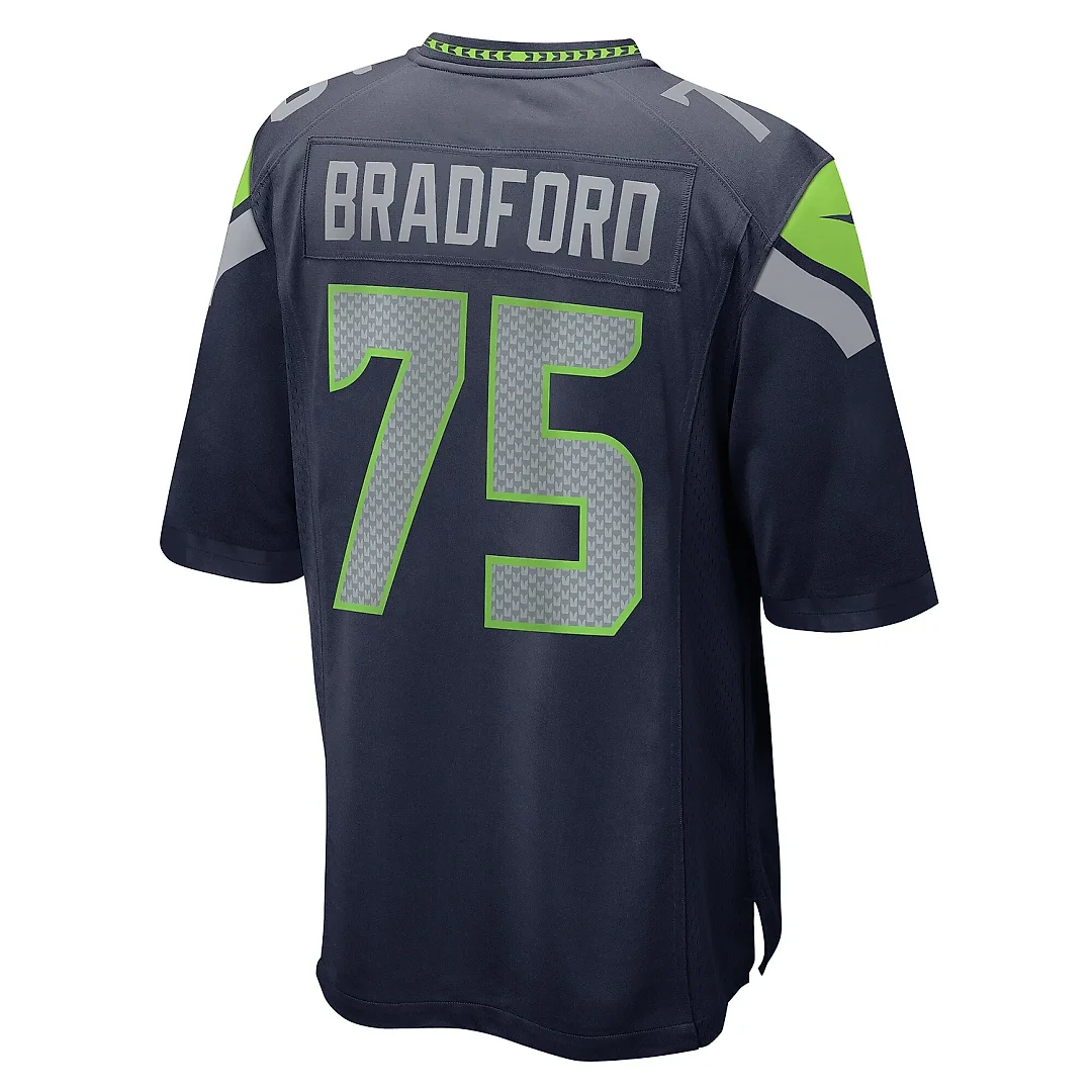 Zennovawear Men's Seattle Seahawks Anthony Bradford College Navy Game Jersey