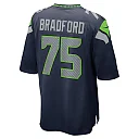 Zennovawear Men's Seattle Seahawks Anthony Bradford College Navy Team Game Jersey