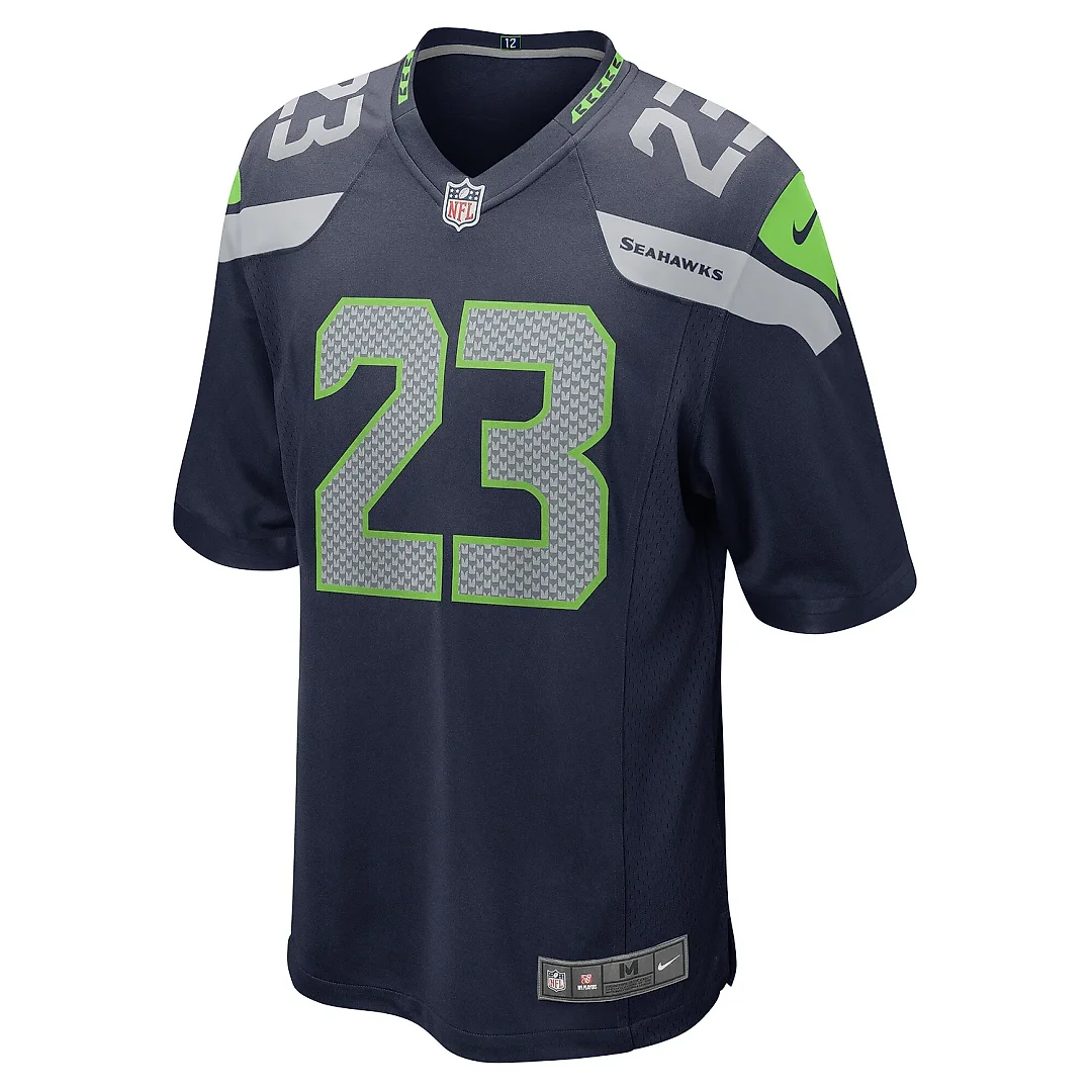 Zennovawear Men's Seattle Seahawks Artie Burns College Navy Game Jersey