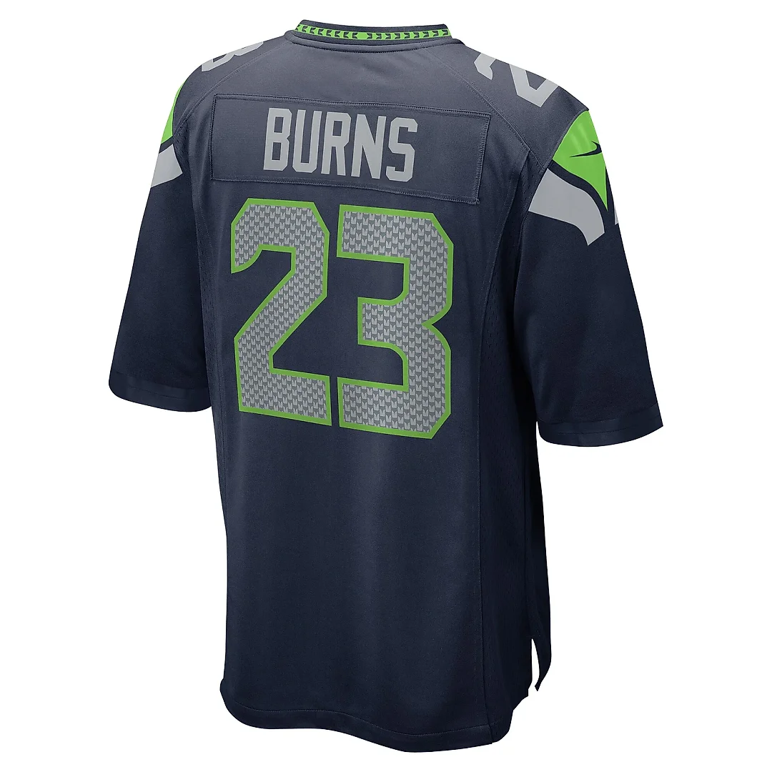 Zennovawear Men's Seattle Seahawks Artie Burns College Navy Game Jersey