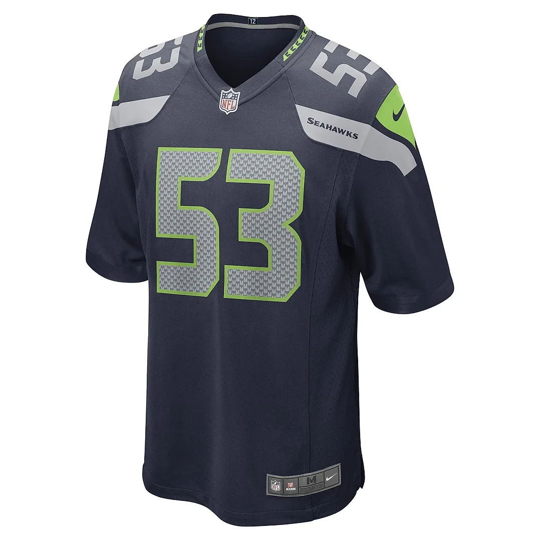 Zennovawear Men's Seattle Seahawks Boye Mafe College Navy Game Player Jersey
