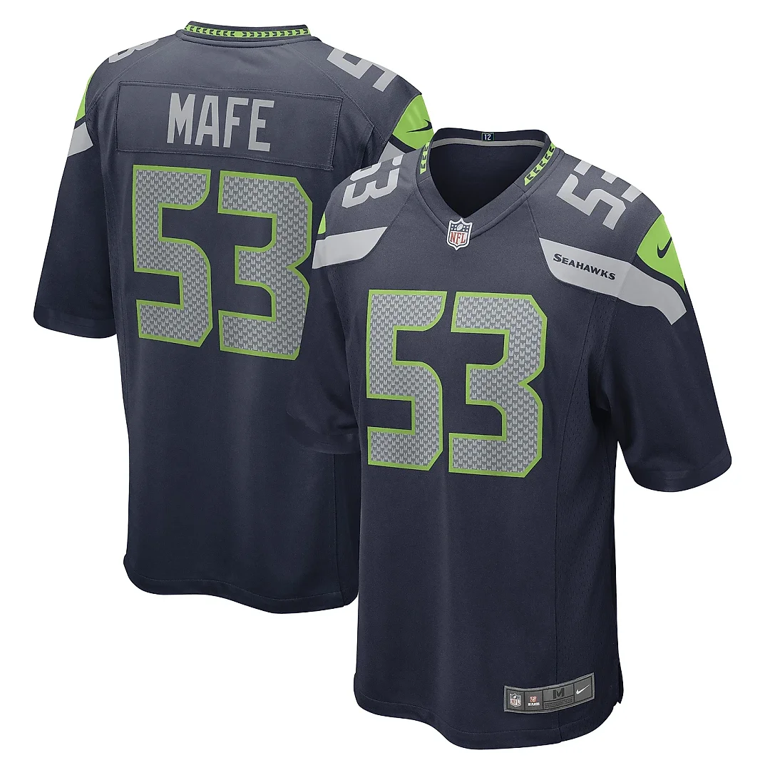 Zennovawear Men's Seattle Seahawks Boye Mafe College Navy Game Player Jersey