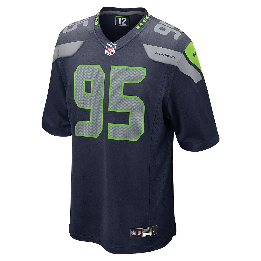 Zennovawear Men's Seattle Seahawks Brandon Pili College Navy Team Game Jersey