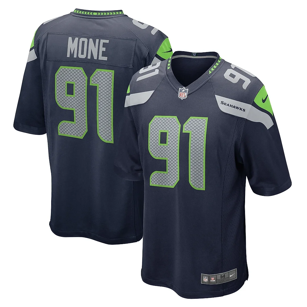 Zennovawear Men's Seattle Seahawks Bryan Mone College Navy Game Jersey
