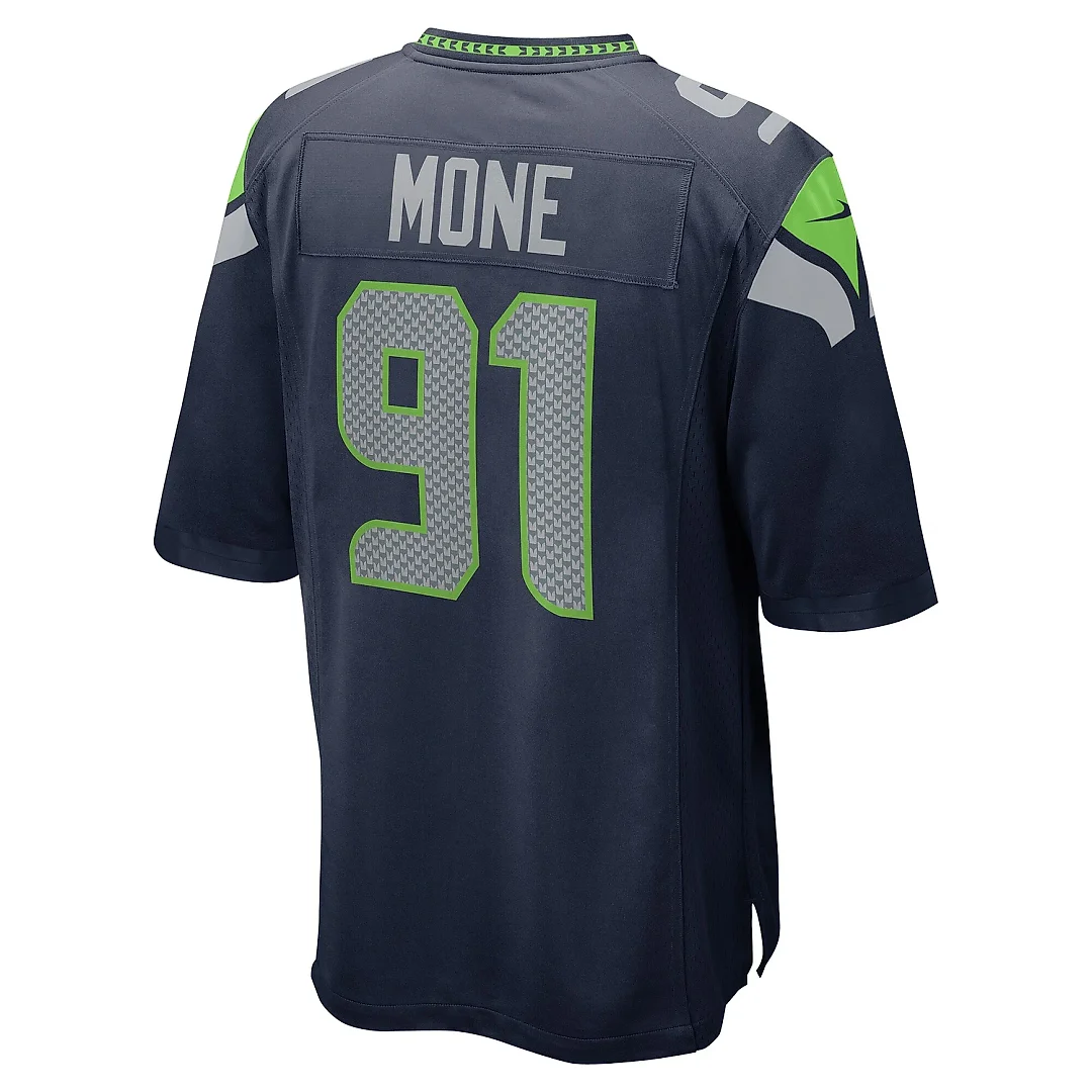 Zennovawear Men's Seattle Seahawks Bryan Mone College Navy Game Jersey