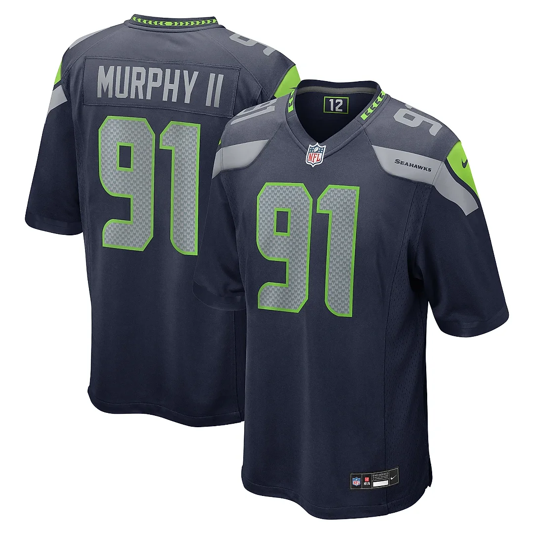 Zennovawear Men's Seattle Seahawks Byron Murphy II College Navy Player Game Jersey