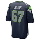 Zennovawear Men's Seattle Seahawks Charles Cross Navy Player Game Jersey