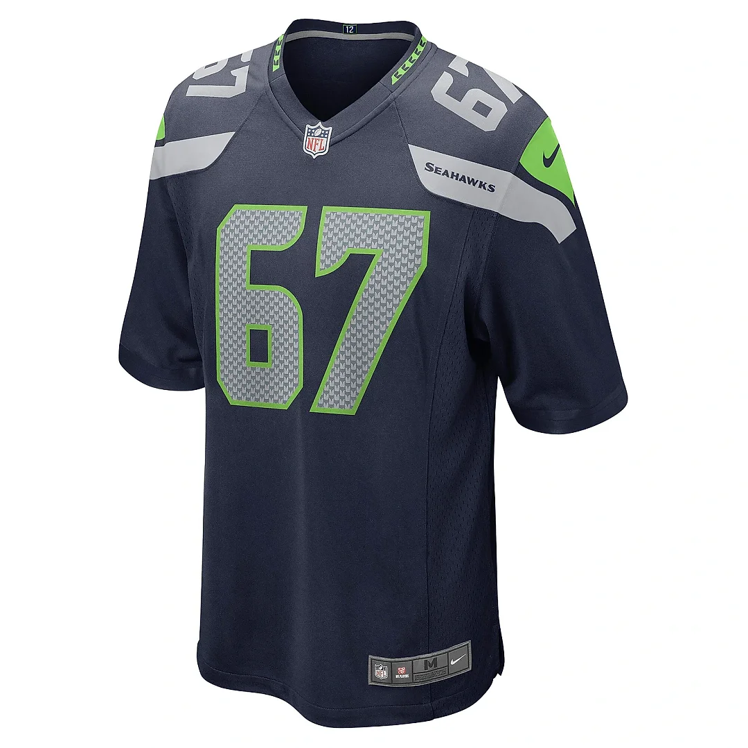 Zennovawear Men's Seattle Seahawks Charles Cross Navy Player Game Jersey