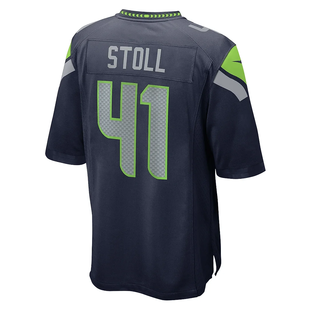 Zennovawear Men's Seattle Seahawks Chris Stoll College Navy Game Jersey