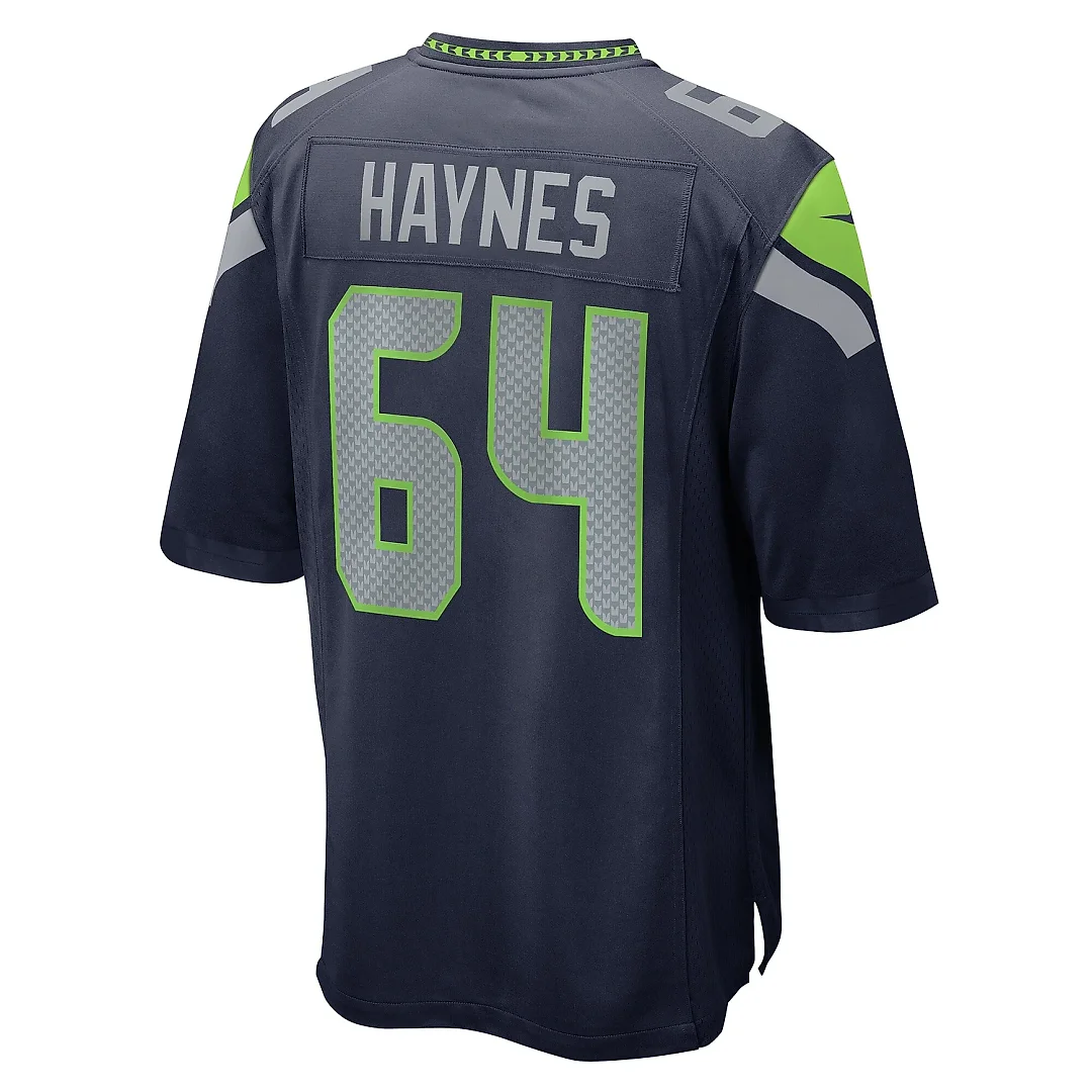 Zennovawear Men's Seattle Seahawks Christian Haynes College Navy Game Jersey
