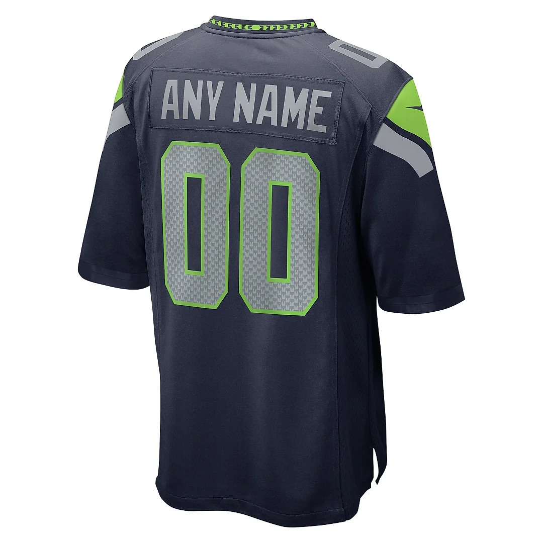 Zennovawear Men's Seattle Seahawks College Navy Custom Game Jersey