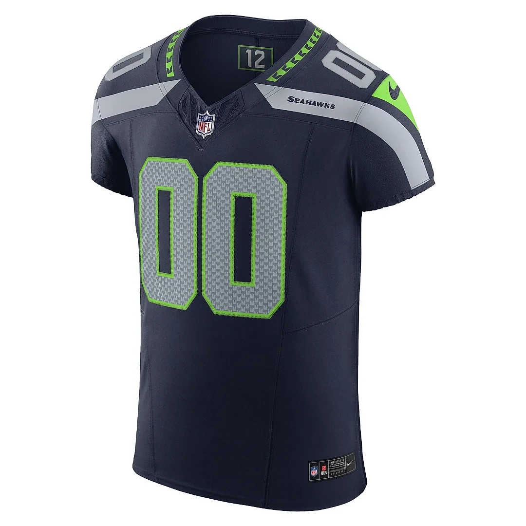 Zennovawear Men's Seattle Seahawks College Navy Vapor F.U.S.E. Elite Custom Jersey